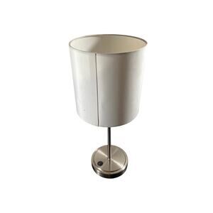 LimeLights 19.5" Table Lamp Brushed Steel Base White Fabric Shade
